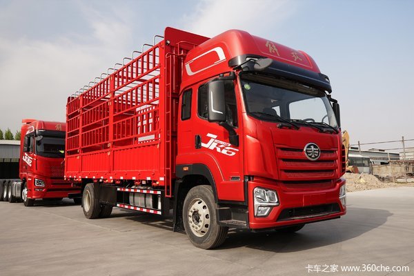 青岛解放 JK6中卡 300马力 4X2 6.8米仓栅式载货车(CA5180CCYP28K8L2E6A90)