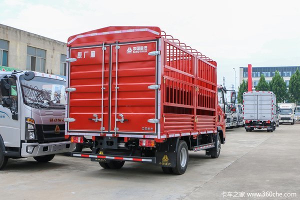 中国重汽HOWO 悍将 170马力 4.15米单排仓栅式轻卡(法
