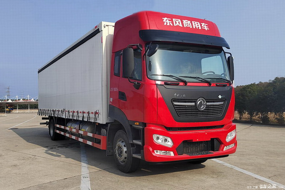 东风商用车 天锦KR PLUS 280马力 4X2 9.8米LNG厢式载货车(侧帘)